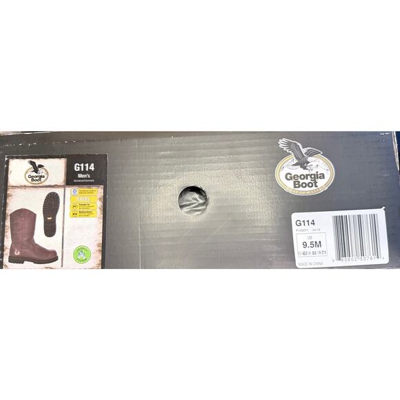 GEORGIA BOOT Oiler Steel Toe Work Boots G114 Size 9 1/2 - NIB